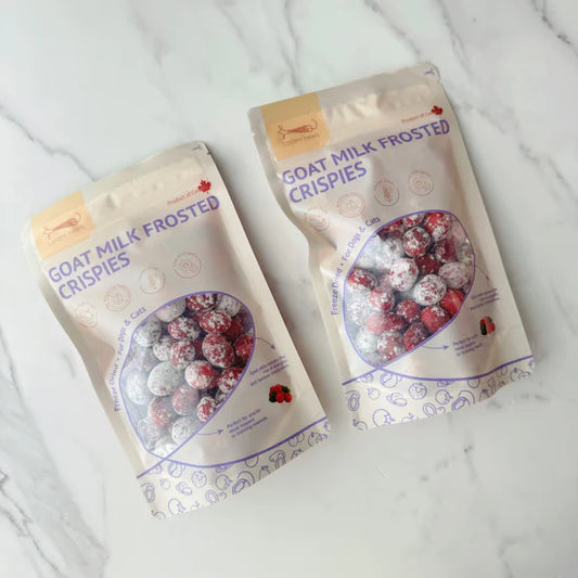 Canneberges lyophilisées enrobées de lait de chèvre