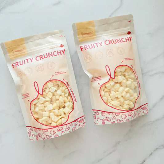 Bouchées de pomme lyophilisées