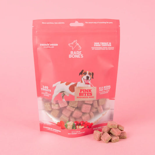 Bouchées lyophilisées au foie de boeuf et smoothie - Rose