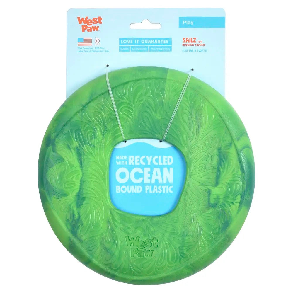 West Paw Seaflex Sailz Frisbee | Vert Émeraude