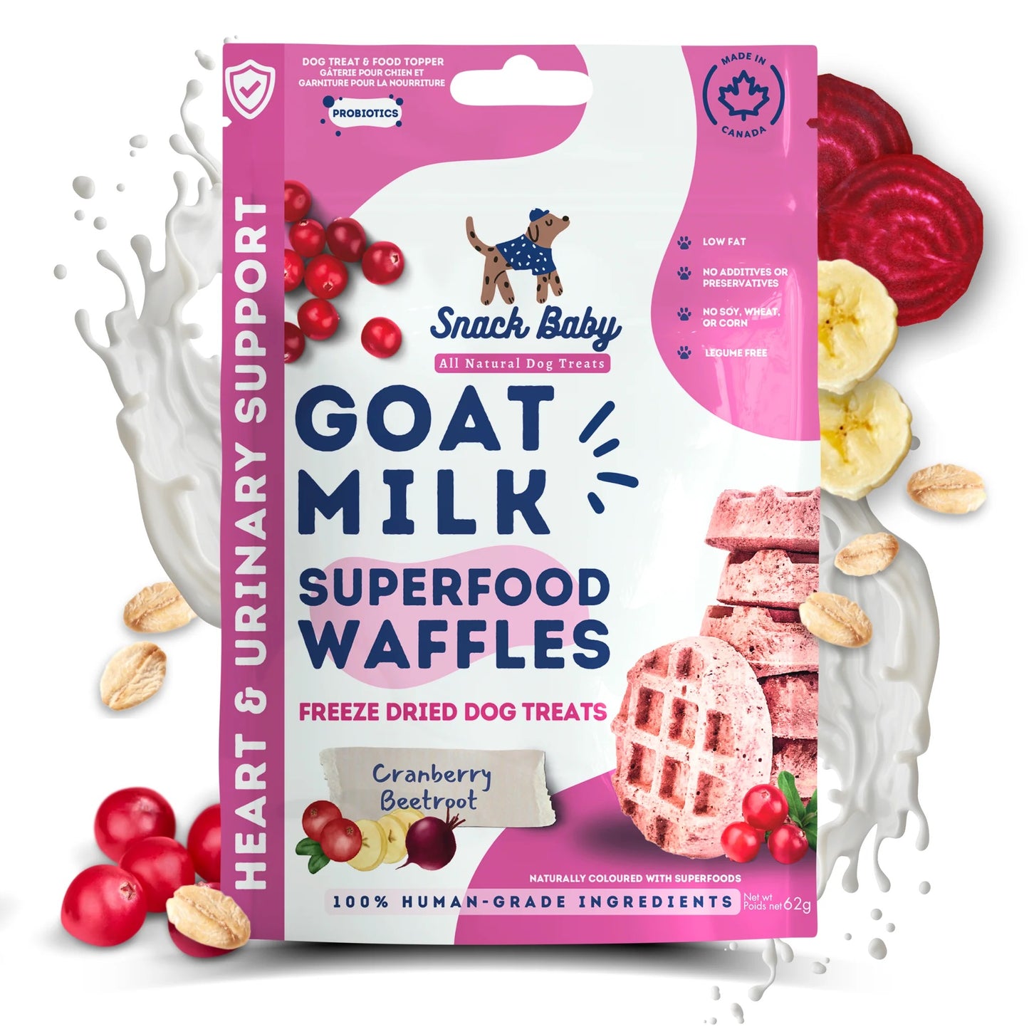 Gaufrettes lyophilisées au lait de chèvre - Canneberge & betterave
