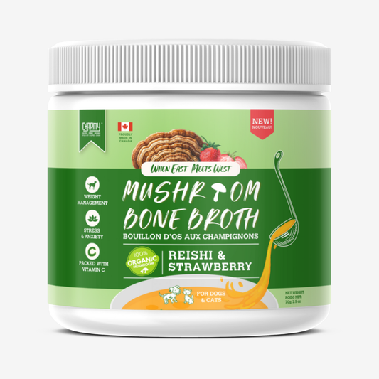 Bouillon d'os aux champignons Reishi et fraise