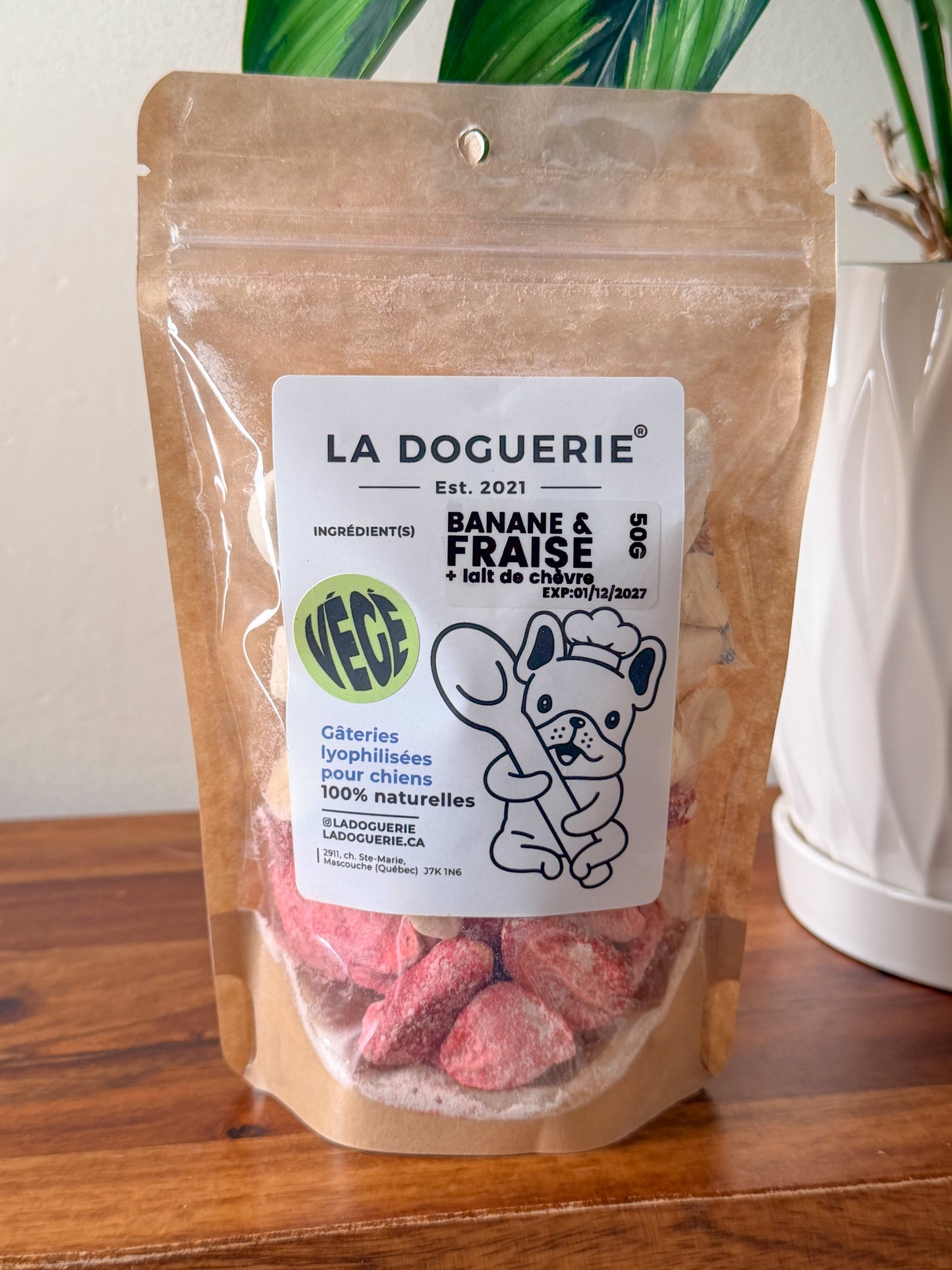 Mélange fraise, banane & lait de chèvre lyophilisé